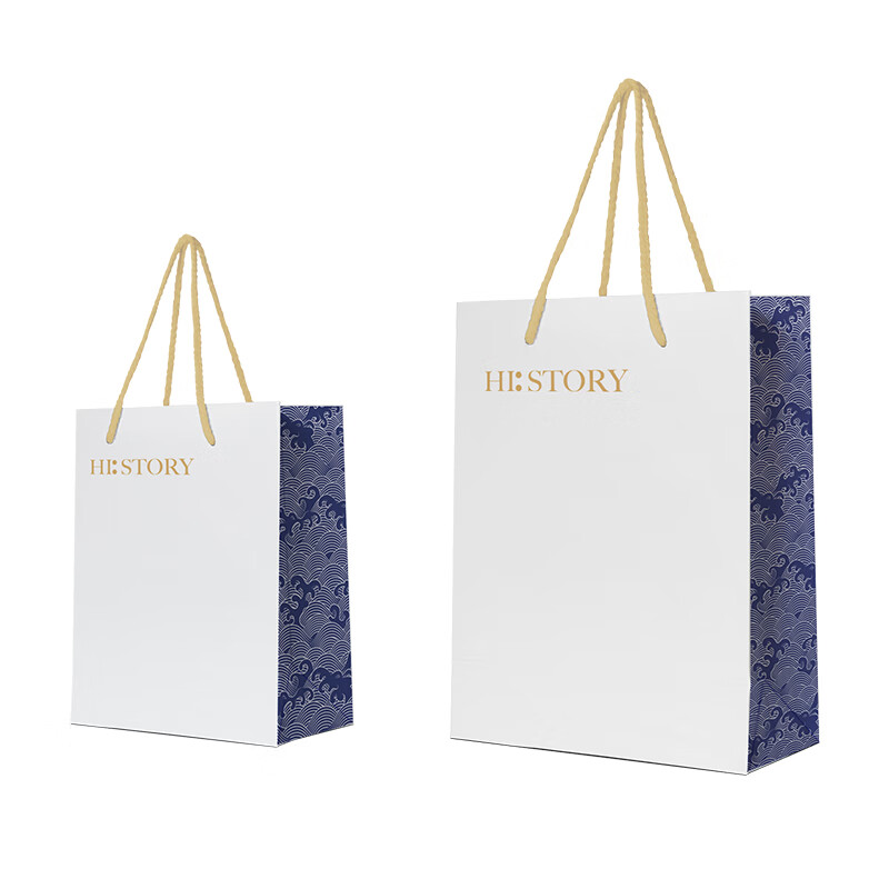 你好历史x国家宝藏 海水纹礼品袋官方周边logo包装手提袋送礼袋子