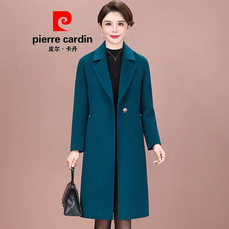 cardin)官方品牌高档女装毛呢大衣女中长款毛呢100%羊毛双面羊绒冬季