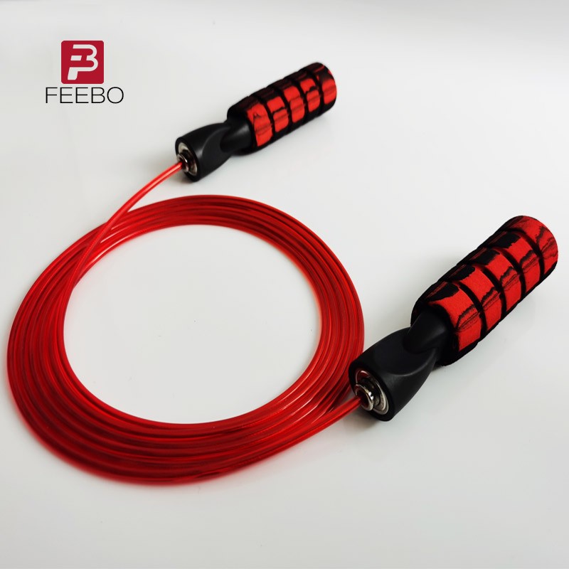 美国FEEBO菲柏跳绳健身燃脂小学生儿童中考专用成人钢丝跳绳 F312涂鸦红 钢丝绳