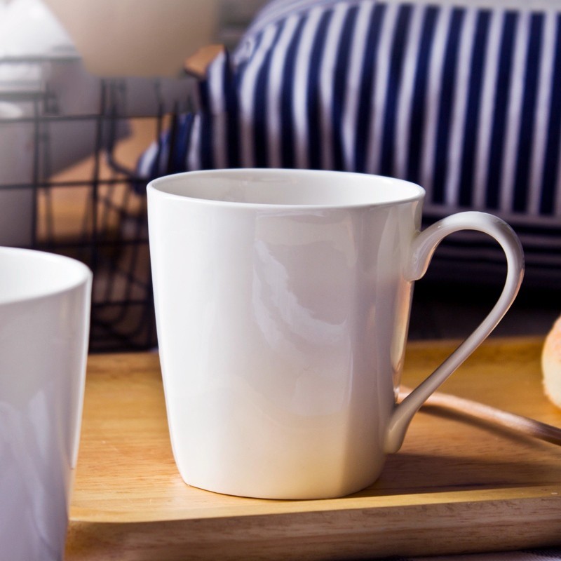 简约带柄咖啡杯办公马克杯创意清新早餐杯牛奶杯定制logo  小方杯1个