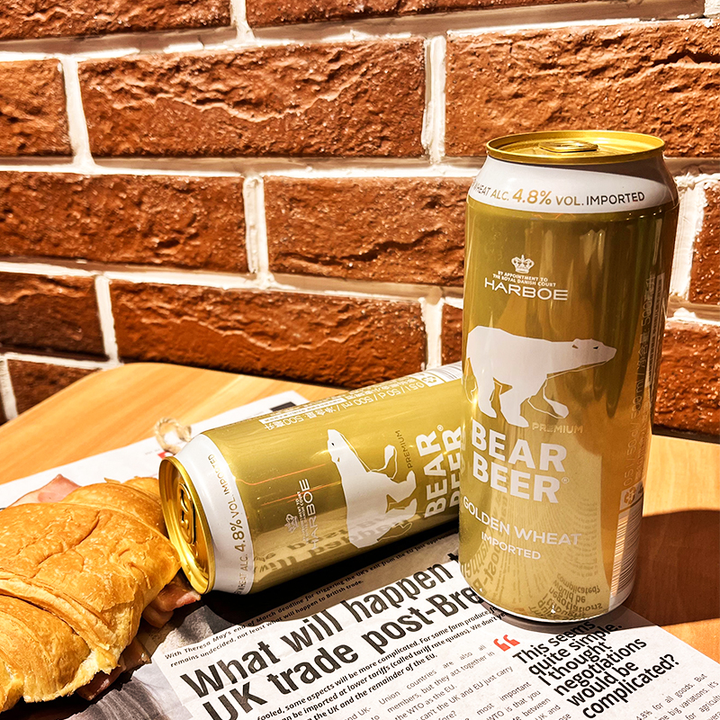 豪铂熊(bearbeer)金小麦白啤酒 500ml*24听 整箱装 德国原装进口 118