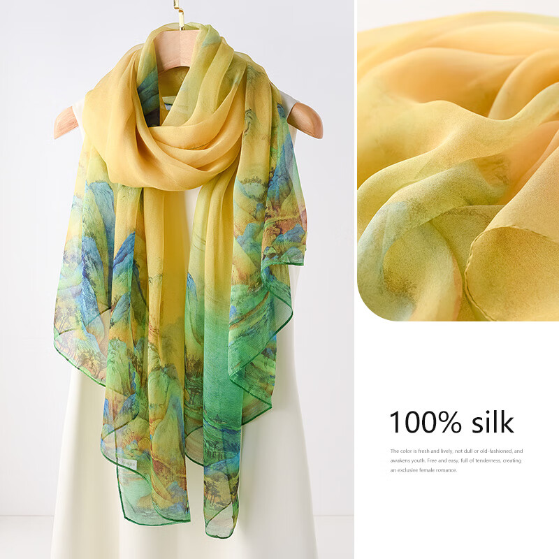 xierwei丝巾女2024新款大纱巾春秋夏季薄款防晒真丝围巾杭州高端披肩