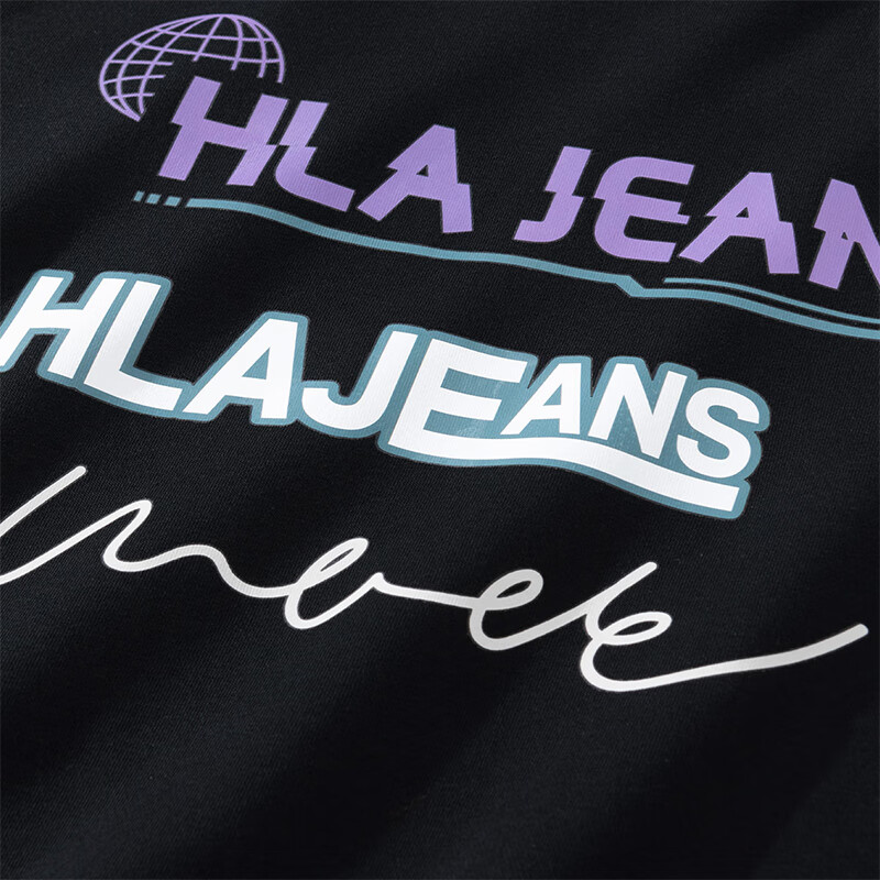 黑鲸海澜之家旗下潮牌加绒加厚连帽卫衣男秋冬季百搭带帽外套 黑 L