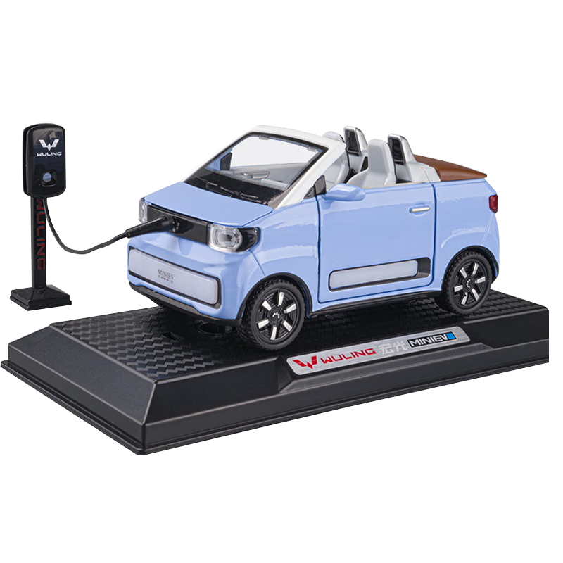 車致（CHE ZHI）五菱宏光mini車模型1：24合金仿真兒童玩具展覽收藏擺件生日禮物 1/24五菱宏光敞篷車【藍】