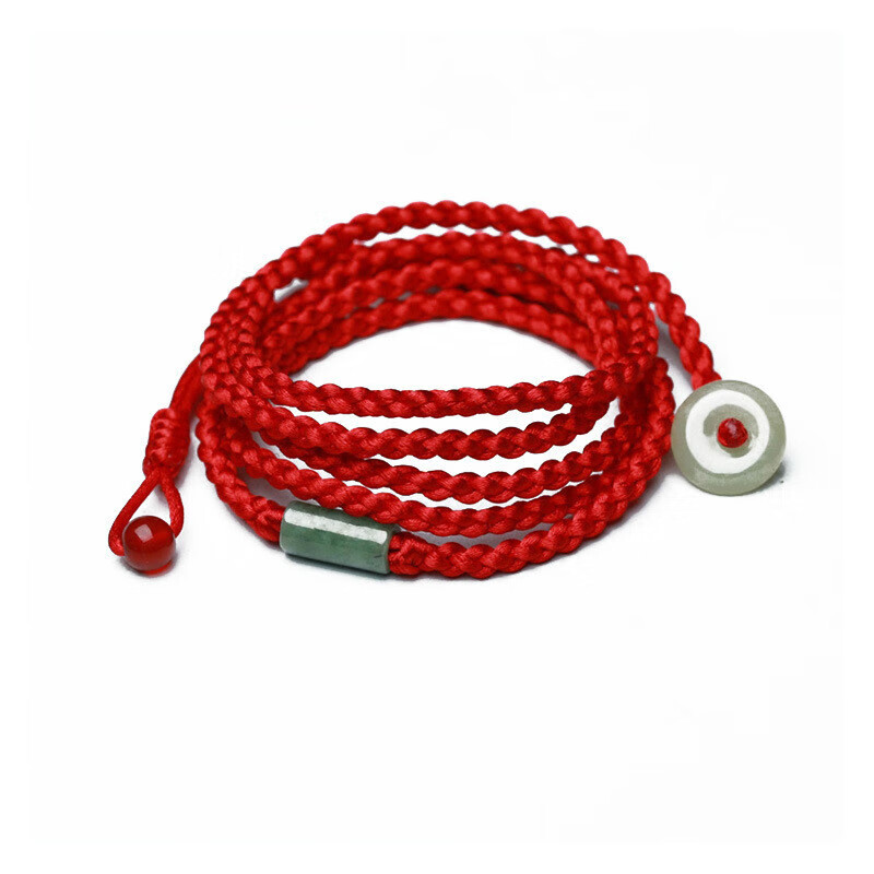 宝夏悦2024本命年龙年路路通红绳腰链女手工编制玉石红