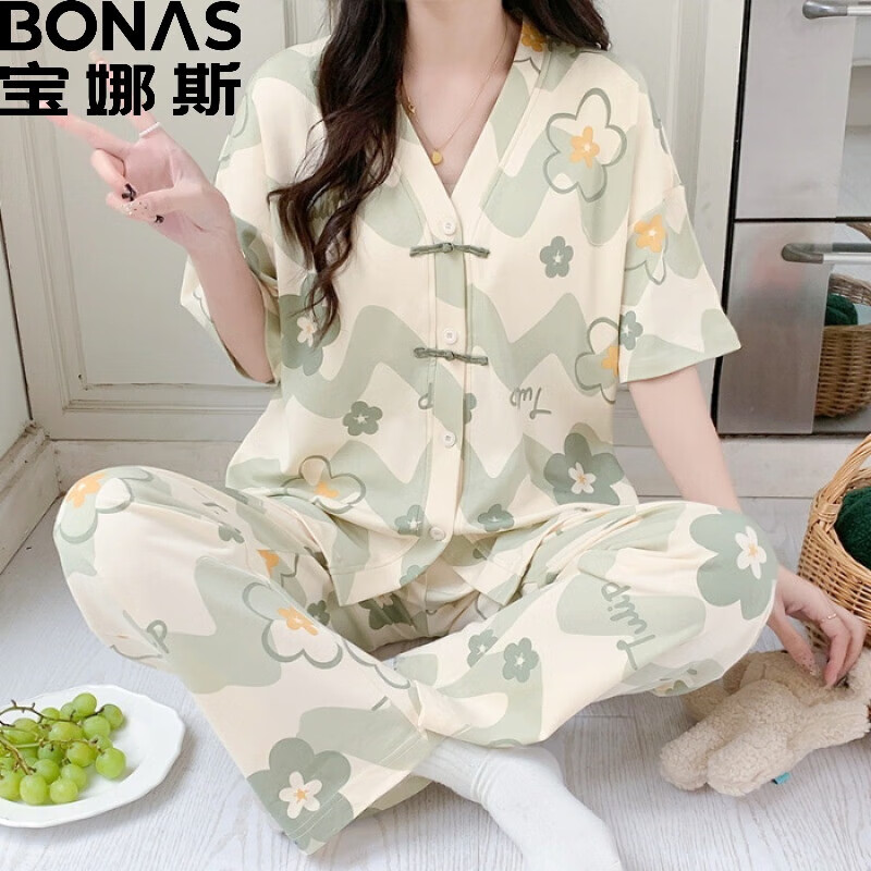 【旗舰店】宝娜斯 中国风新中式甜美睡衣套装