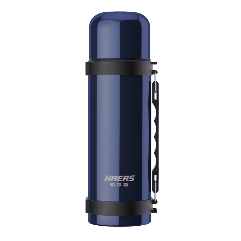 哈尔斯（HAERS）保温壶1000ml户外旅行运动水壶长效保温瓶大容量304不锈钢粉金色