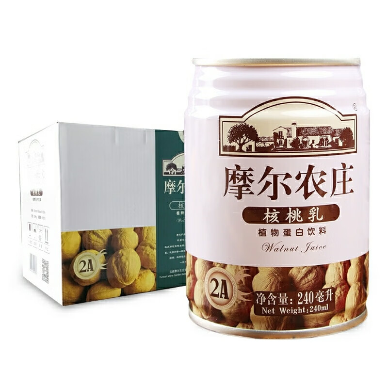 食怀摩尔农庄2A核桃乳240ml*12罐云南高山生长植物蛋白健康饮品 摩尔农庄2A核桃乳240ml 12罐(2880ml礼盒装)