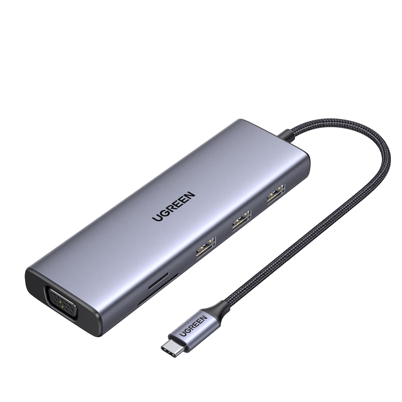 ���ڲ��������� Type-C��չ��USB-CתHDMI���ڽ�ͷ�׵�4��չ����������ó���Macbook IPad Phone16�ʼǱ����� ��9��1��HDMI+VGAͬ��