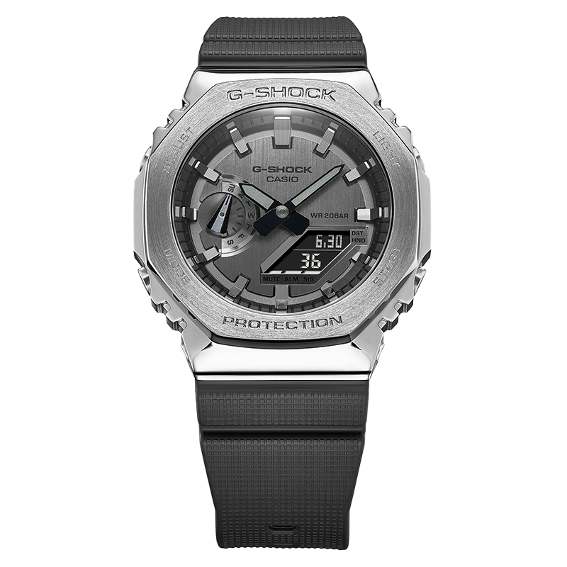 卡西歐（CASIO）【618大促】手表男GSHOCK八王子GM-2100黑武士潮流時尚運動電子表 GM-2100-1A八王子銀黑-人氣推薦