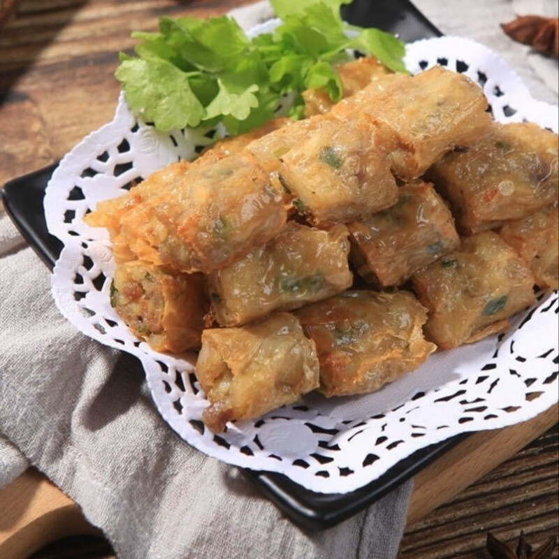 食芳溢梅州客家风味手工特色速食酿腐卷五华农家艾叶肉卷香菇肉卷名