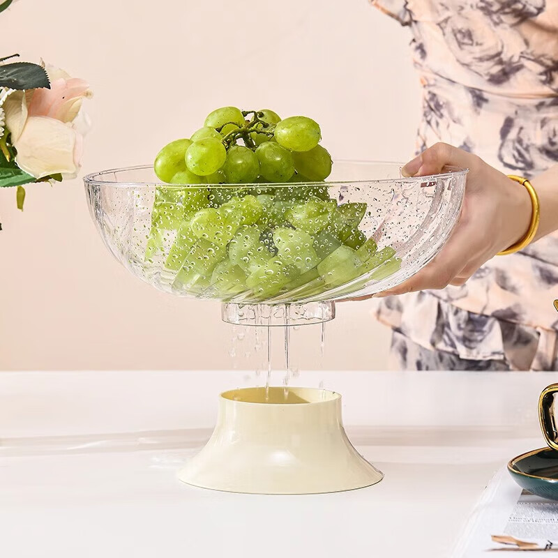 萌依儿放水果的盘子2023新款带盖防虫蝇水果盘防尘果盘家用客厅轻