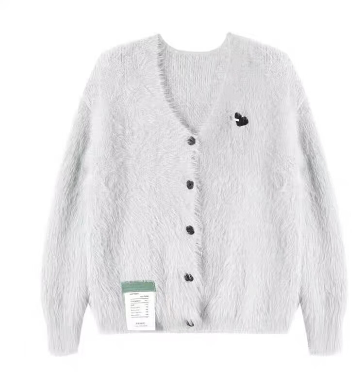 长袖针织开衫女2022秋冬上衣小众高级感软糯糯毛衣外套 雾霾绿 s