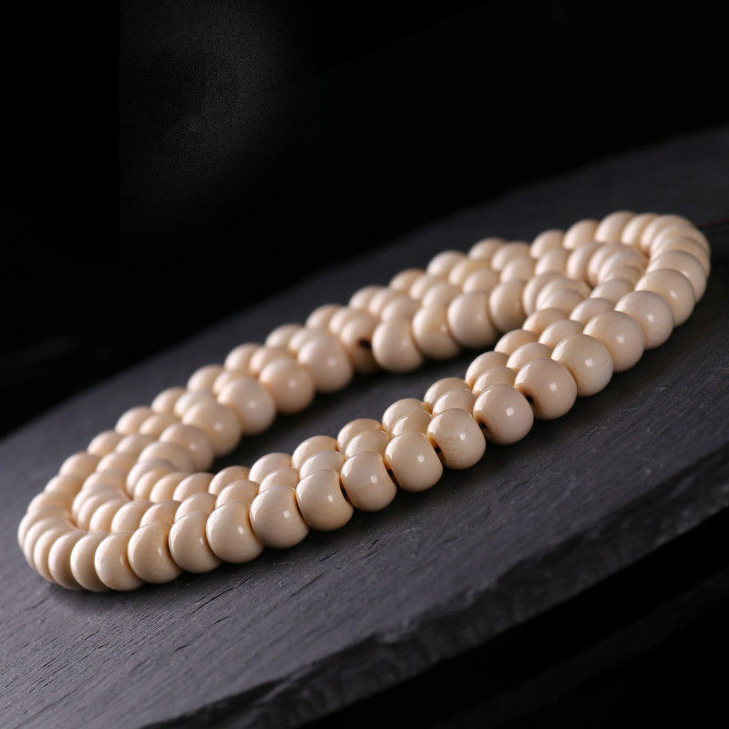 时乾 冰料猛犸象牙108颗苹果圆佛珠念珠多圈手串手链项链男女款苹果园