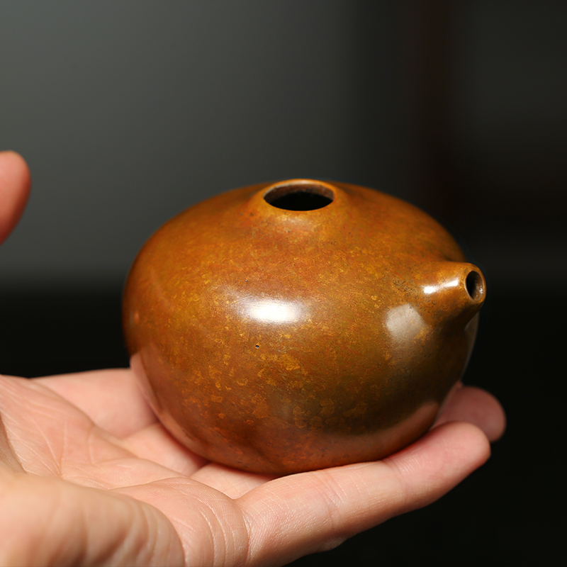 重礼 文房四宝精制青铜砚滴水滴墨滴学生创意仿古简约可爱书房砚台研