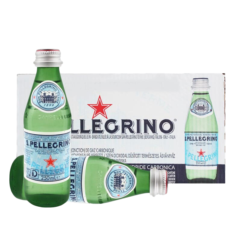 圣培露（S.Pellegrino） 意大利進(jìn)口含汽水飲用水氣泡水進(jìn)口礦泉水整箱飲用水含氣礦泉水 圣培露250ml*24整箱