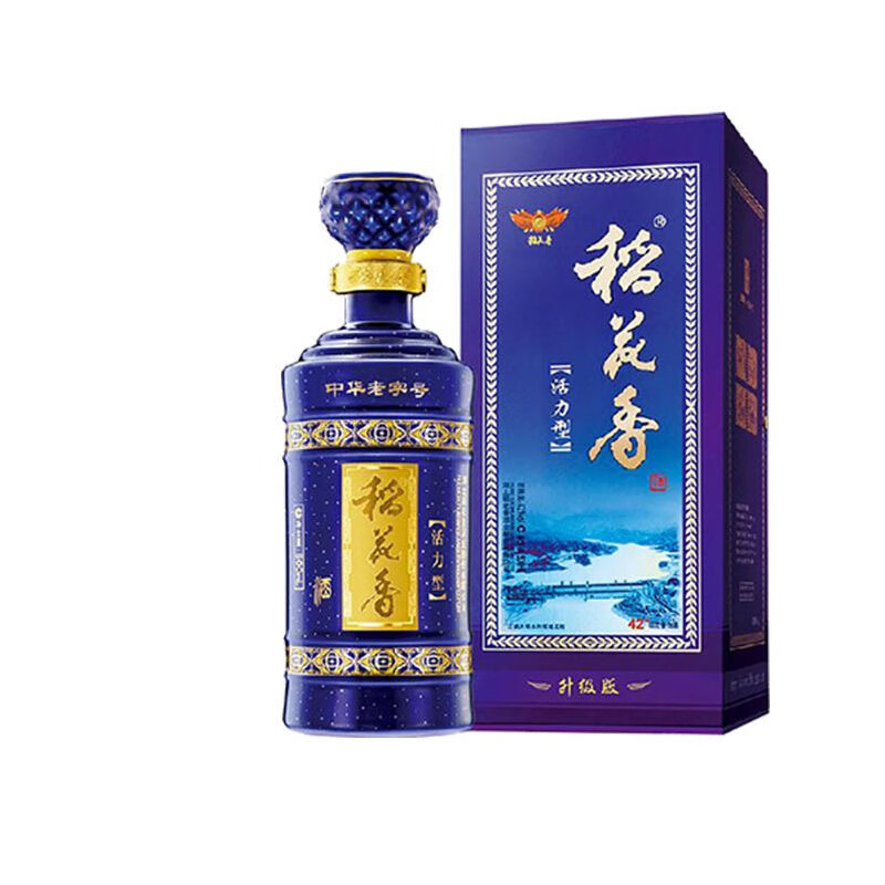 稻花香白酒活力型42度 500ml*4瓶 浓香型纯粮白酒礼盒喜酒送礼佳品