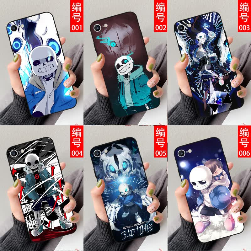 酷姿iphone7 8plus 苹果13pro Iphone6s 6plus Se手机壳动漫二次元undertale传说之下波动狗骷硅胶磨砂软壳 防摔 下单留言型号和图案编号 虎窝购