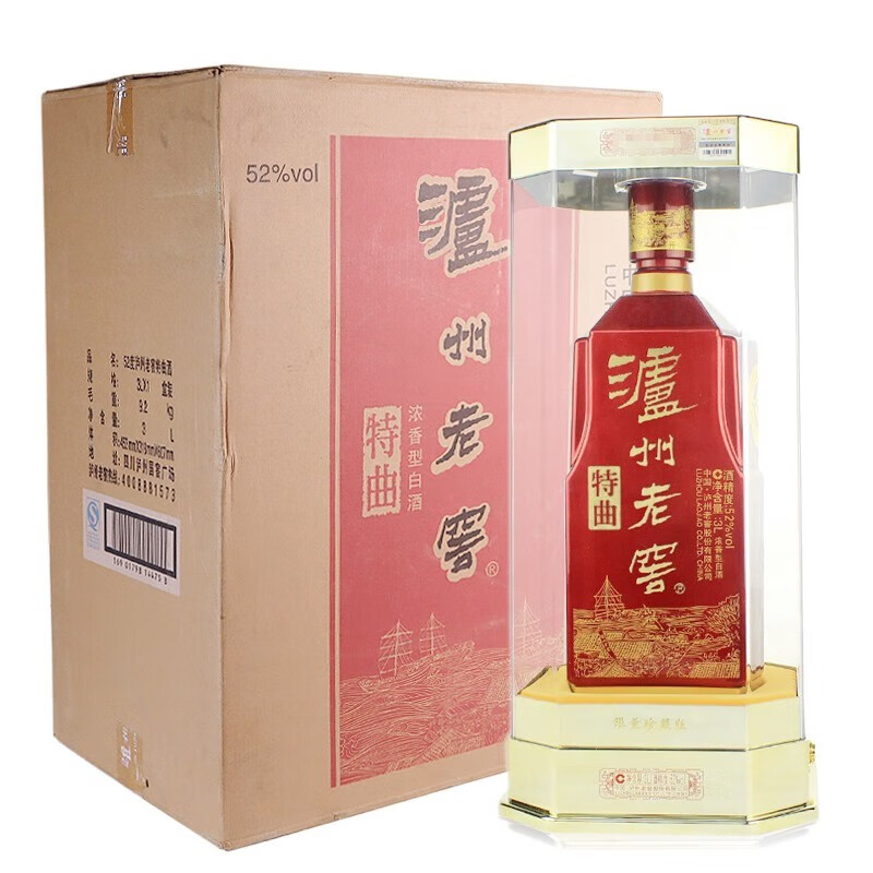 泸州老窖股份 浓香型白酒 纯粮酒 送礼接待商务宴请收藏 52度特曲3l*1