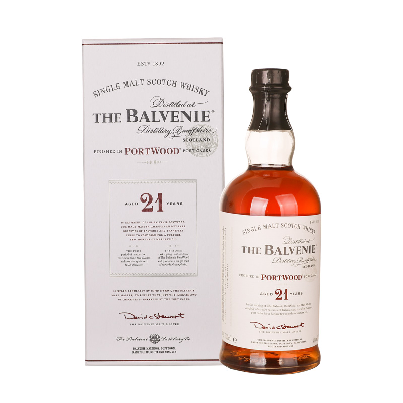 百富 (Balvenie) 陈年老酒 洋酒 21年 陈酿 单一纯麦 威士忌 700ml