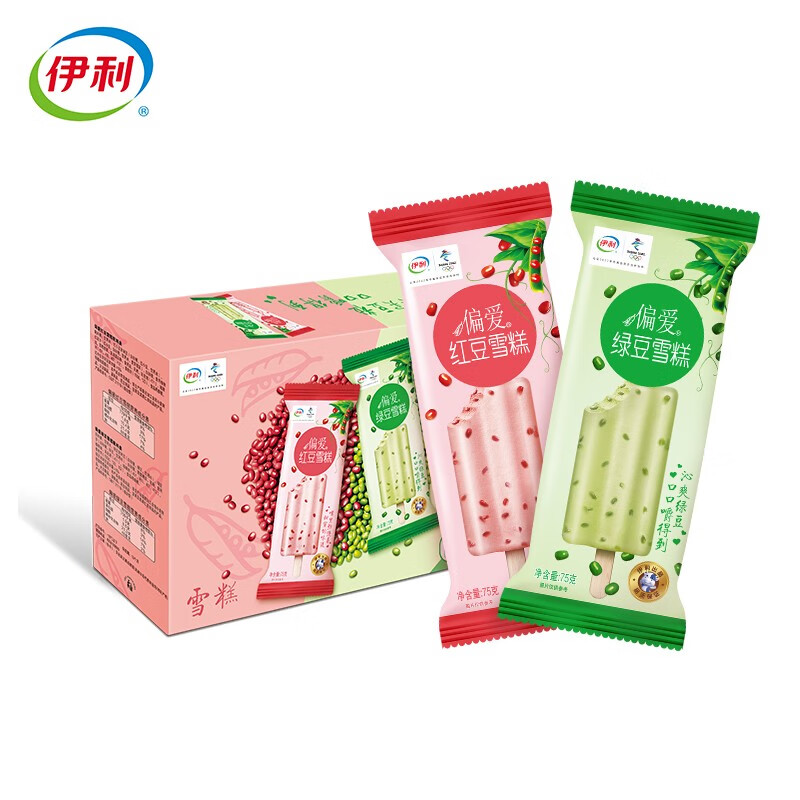 京东好价伊利偏爱红豆绿豆口味雪糕冰淇淋冰激凌75g6支2盒httpsujdcom