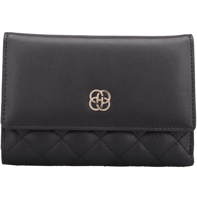 红谷女士钱包牛皮钱包女短款折叠菱格零钱包小包 情人节礼物