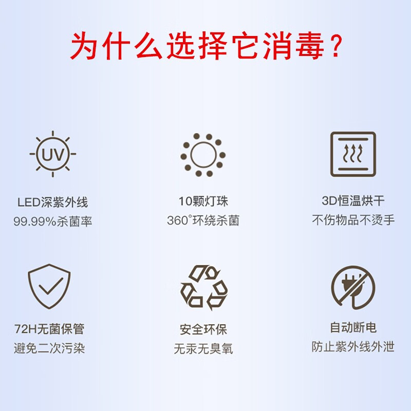 欧陆杰欧陆杰消毒器 奶瓶消毒烘干一体 杀菌机 十颗灯珠 紫外线家用