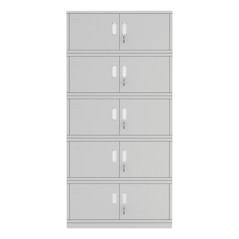 【工来工往】文件柜十门带锁铁皮文件柜储物员工柜铁柜加厚钢制柜办公家具10门寄存包柜 十门更衣柜