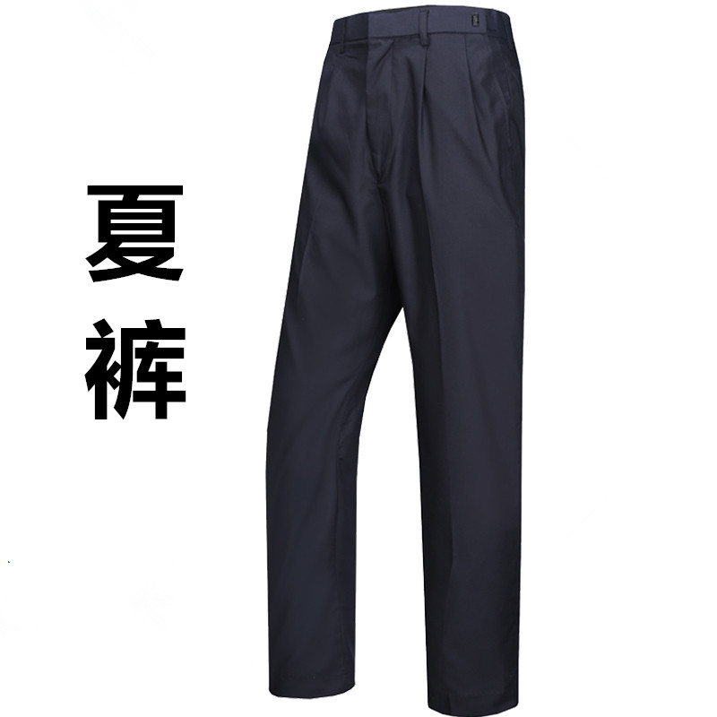 甲者夏裤执勤裤巡逻工作服藏青裤子男士警西裤春秋裤保安裤子活腰调节