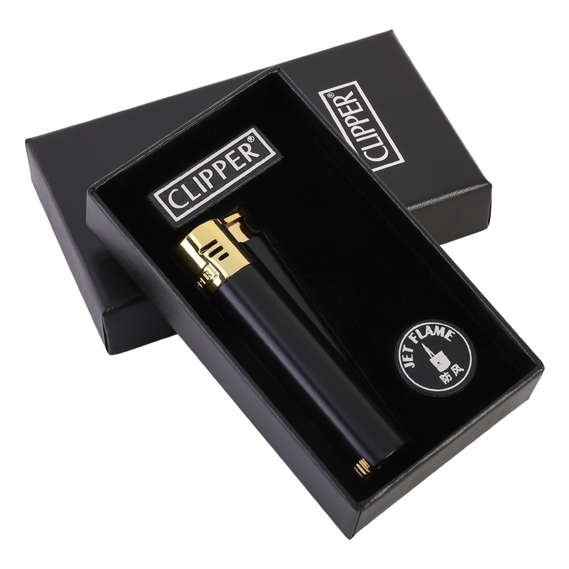 可利福西班牙clipper可利福黑金防风打火机直冲蓝焰可充气安全防爆