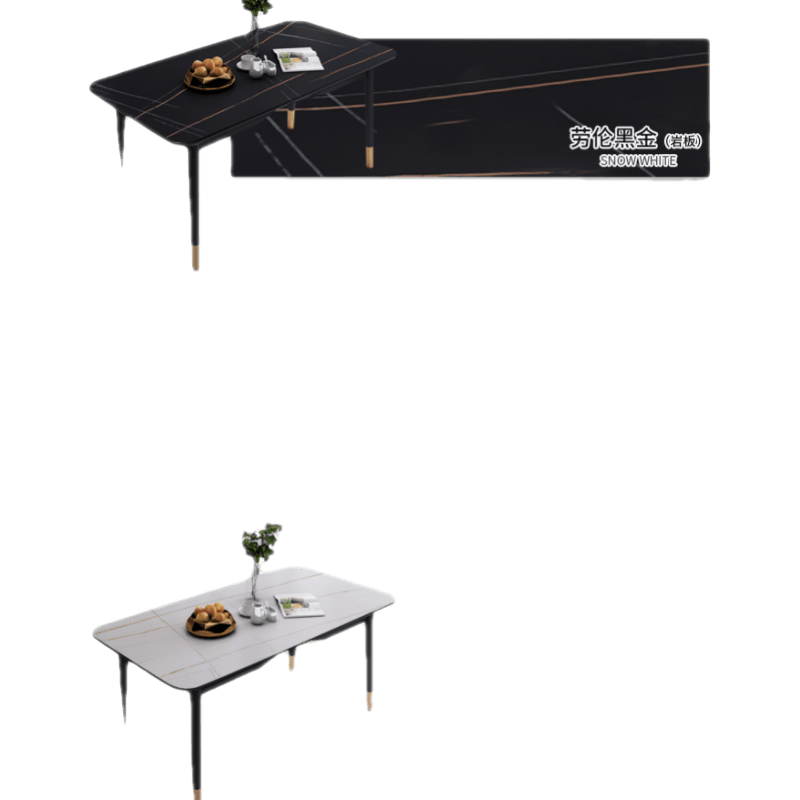 非洲鹰北欧岩板餐桌椅组合现代简约轻奢餐桌家用小户型长方形饭桌子餐桌 1.1X0.6岩板单桌 岩板颜色备注