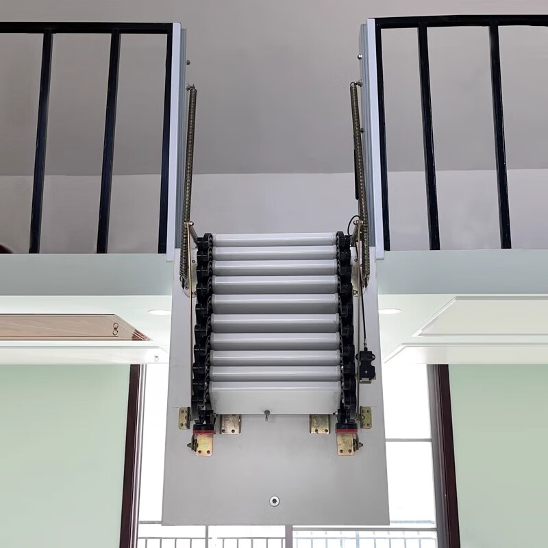 仁聚益伸缩楼梯阁楼家用侧装隐形梯子隐藏式可折叠升降室内室外户外