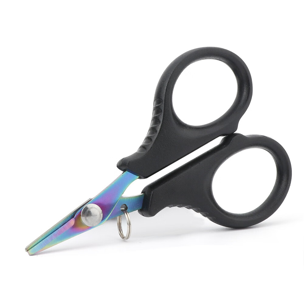 【优选直发】鱼线剪不锈钢多功能大力马pe鱼线剪路亚剪小剪刀带齿 PH208 鱼线剪刀彩钛【挂袋装】