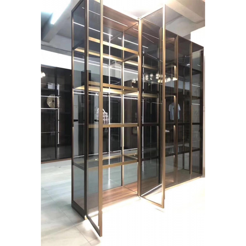 开放式衣柜 定制玻璃衣柜定做家用卧室开放式衣帽间轻奢整体订做样板