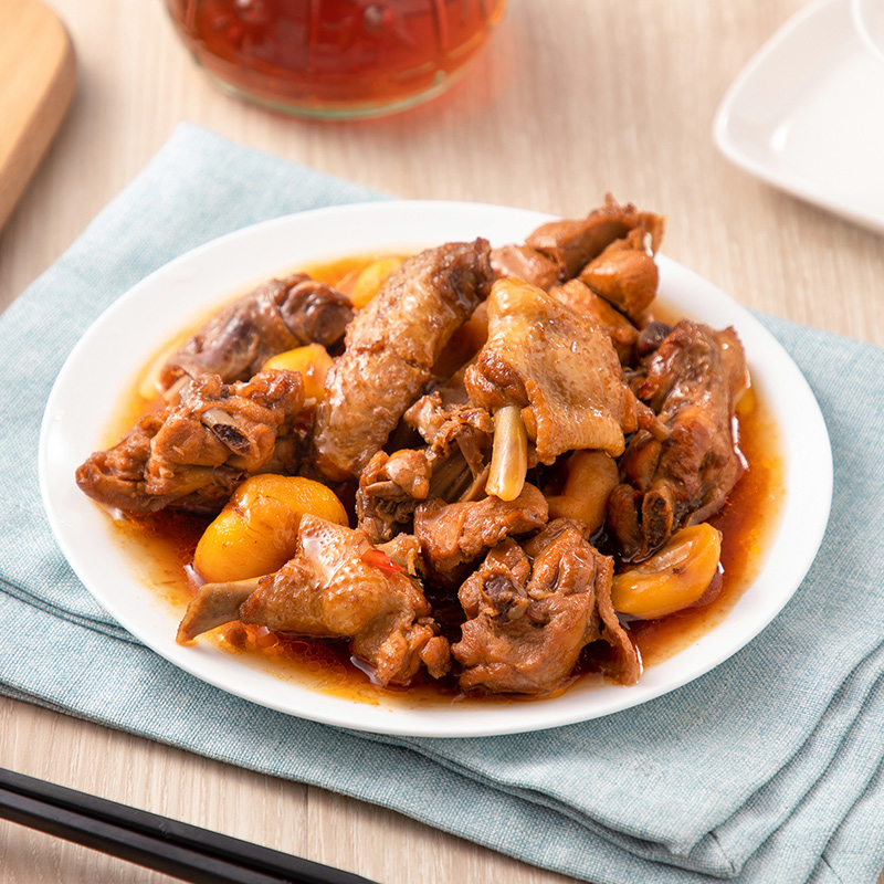 泛洲滋味轩板栗烧鸡特产美食红烧鸡块加热即食半成品快手预制菜 家庭