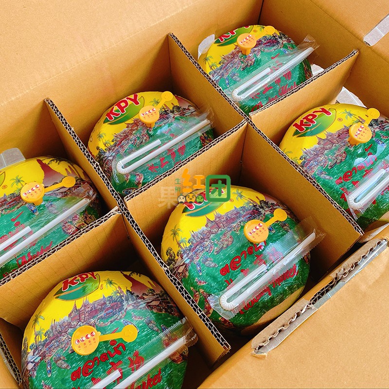 易开宝椰青 6颗 泰国椰子 新鲜水果拉环椰子 口感醇香甜美多汁 f