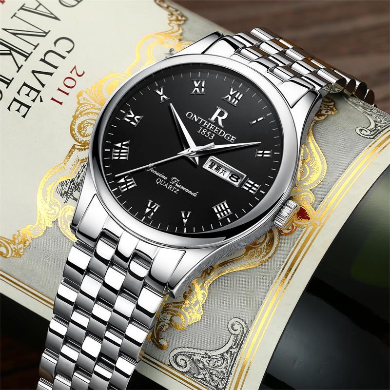 瑞之缘瑞士品牌名牌表韩版时尚超薄防水商务精钢带男士手表女式学生全