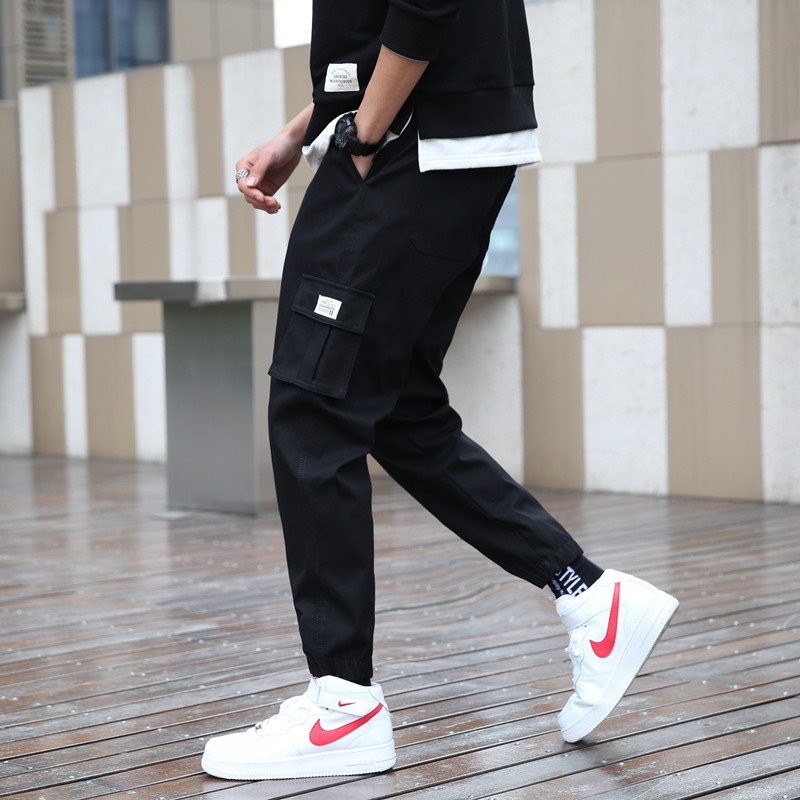 专帅时尚夏天穿的裤子工装裤男孩大童潮牌束脚裤韩版潮流百搭初中学生