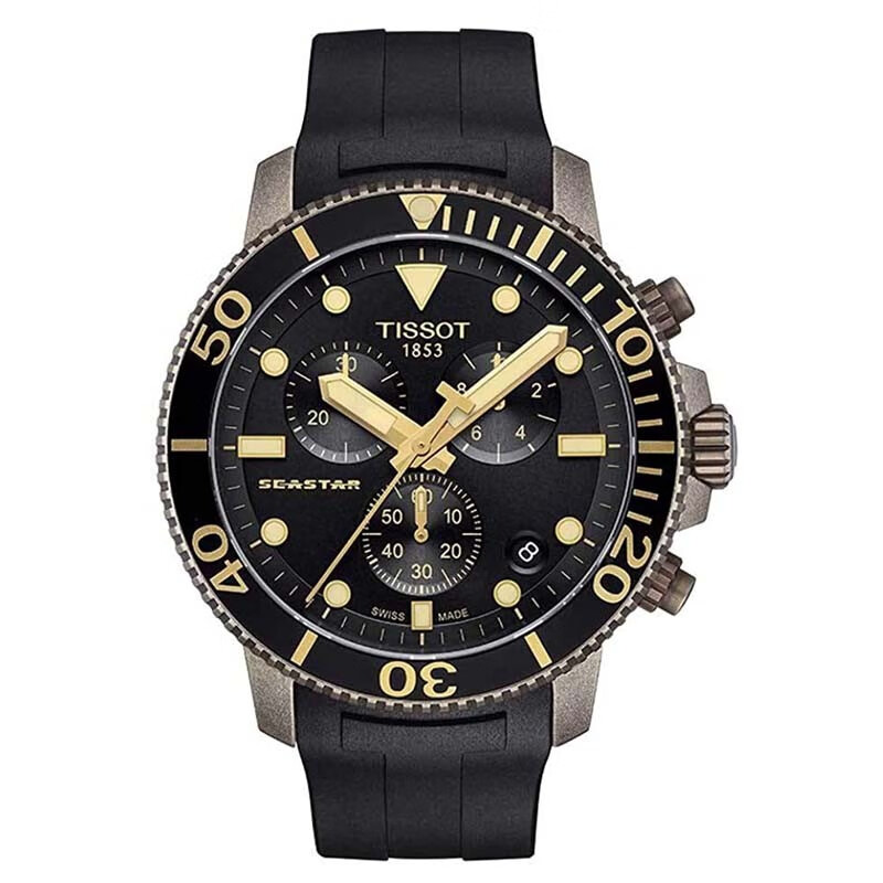 天梭(tissot)男表瑞士海星系列石英男表情人节生日礼物送男友老公运动