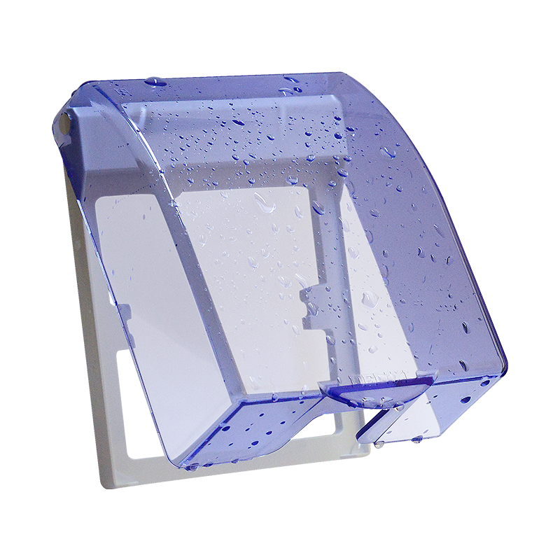 拍2件 德力西(DELIXI)开关插座防水盒 86型蓝色透明防溅盒面盖 14.08元（合7.04元/件)