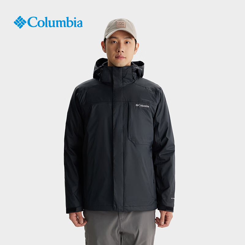 Columbia2025秋冬新品男子户外防风防水抓绒内胆三合一冲锋衣外套WE6508 010 180/100A/L
