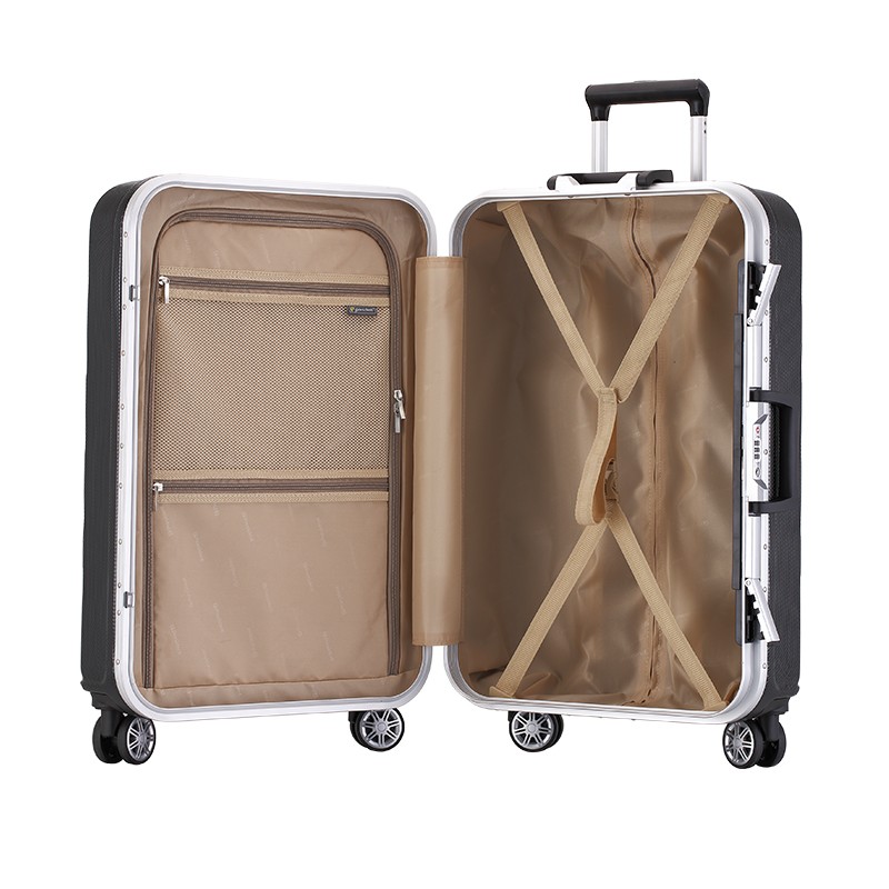 凌秀(president)President铝框万向轮拉杆箱男女托运磨砂防刮学生登机行李旅行箱 香槟金 20英寸