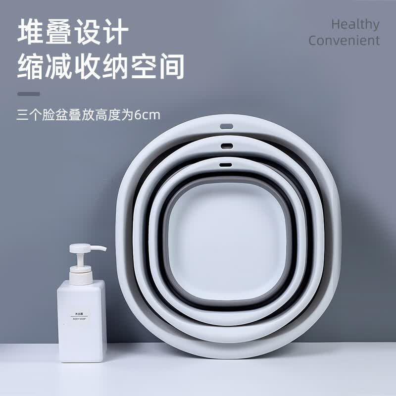 RESET旅行折叠盆洗脸水盆出差家用宿舍塑料盆菜盆便携压缩收纳中号灰白怎么样,好用不?