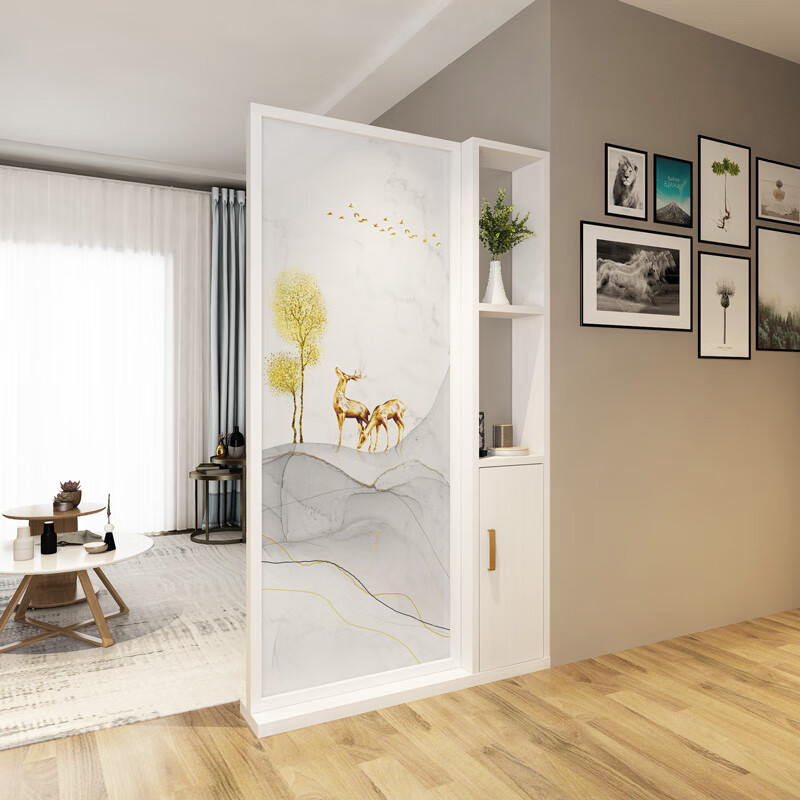 现代简约 玄关屏风柜 隔断置物架北欧客厅小户型门厅办公座屏 100款