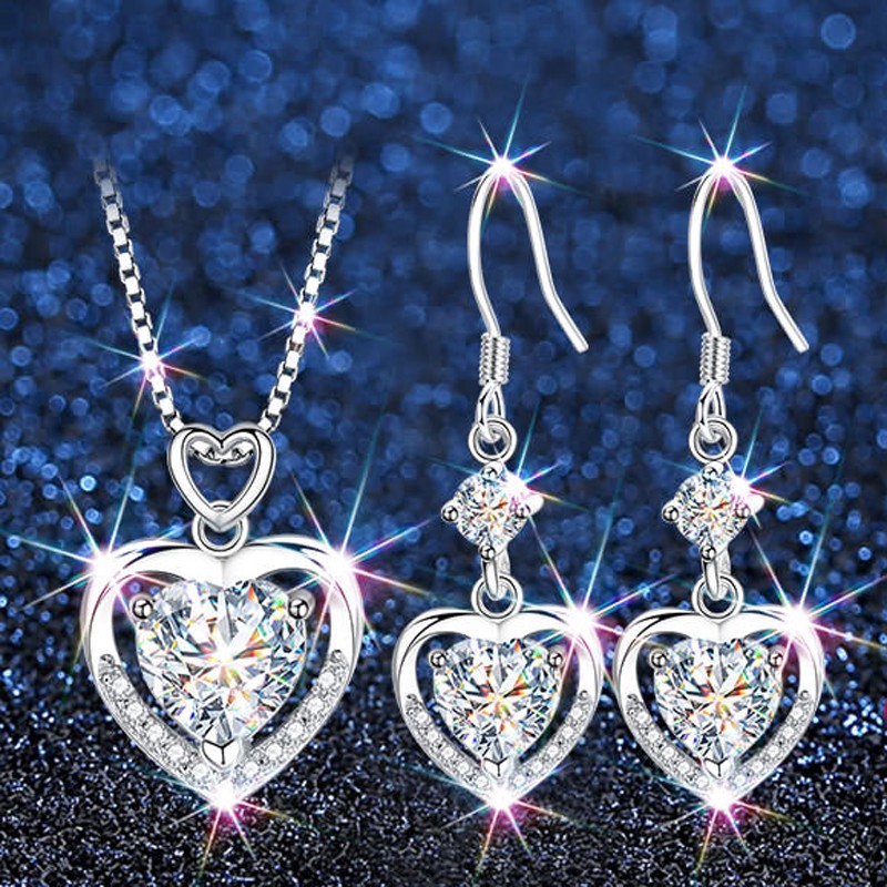 洛希曼海洋之心项链女镶钻饰品新年情人节生日礼物送女朋友老婆【刻字】 豪华礼盒+本地仓+永恒之心托帕石