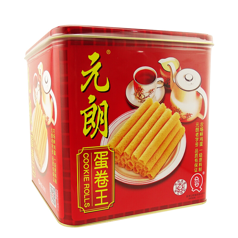 元朗 蛋卷王908g年货罐装 手工休闲饼干零 食品广式蛋卷中国香港风味