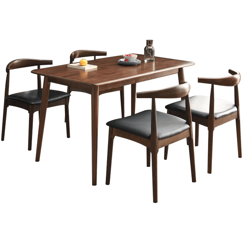 艺柳园 餐桌实木餐桌北欧餐桌椅组合家用小户型餐厅桌椅套装现代简约长方形吃饭桌子 一桌四椅套装 1.2m单桌