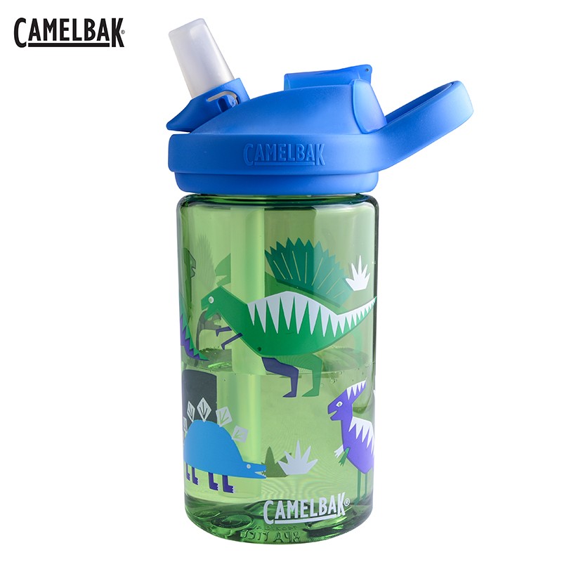 美国驼峰camelbak儿童吸管杯 男女孩学生塑料水杯 嘻哈恐龙400ml