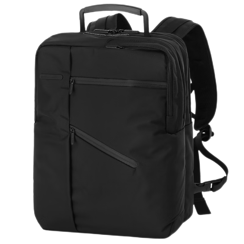 LEXON 乐上 双肩包男15英寸商务苹果笔记本电脑包男双隔层背包休闲书包黑色