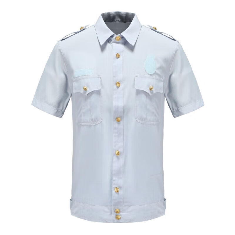 新款消夏常服短袖衬衣男女火焰浅蓝长袖消防深蓝常服衬衫单夏裤